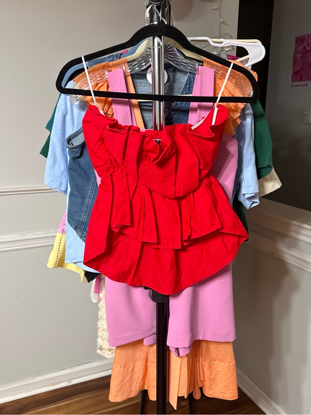 Red Ruffle Tiered Top